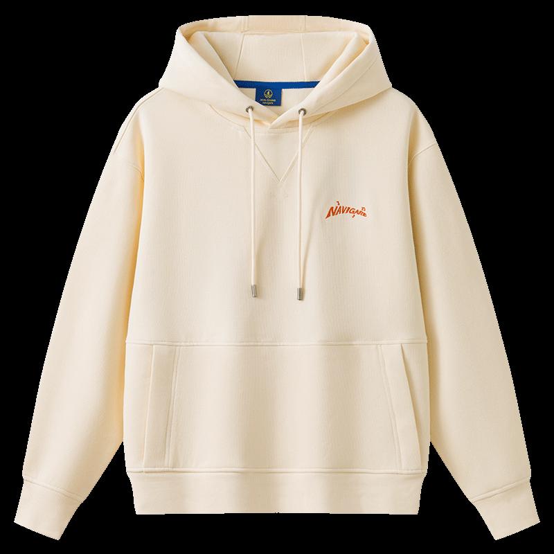 Navigare Unisex Hooded Letter Print Loose Pullover Sweatshirt