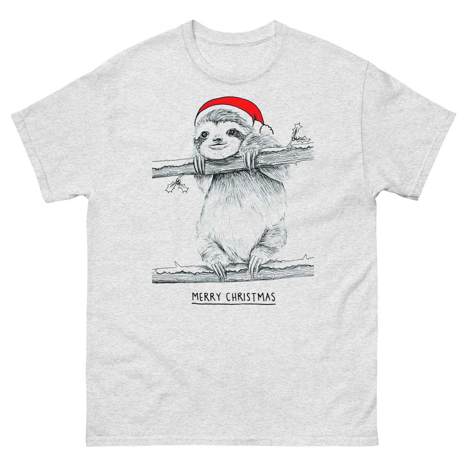 Christmas Sloth Merry Christmas Men s and Women s Sloth T-Shirt Mens Womens Tees Top S