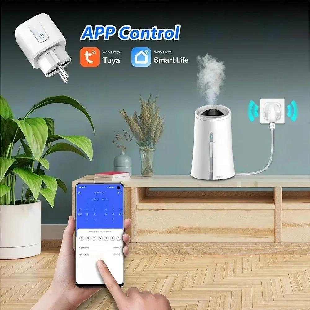 Tuya WiFi RF433 Smart Socket 16A Plug With Power Monitor Timing Function Voice Control for Alex Google Home Wireless Wall Switch