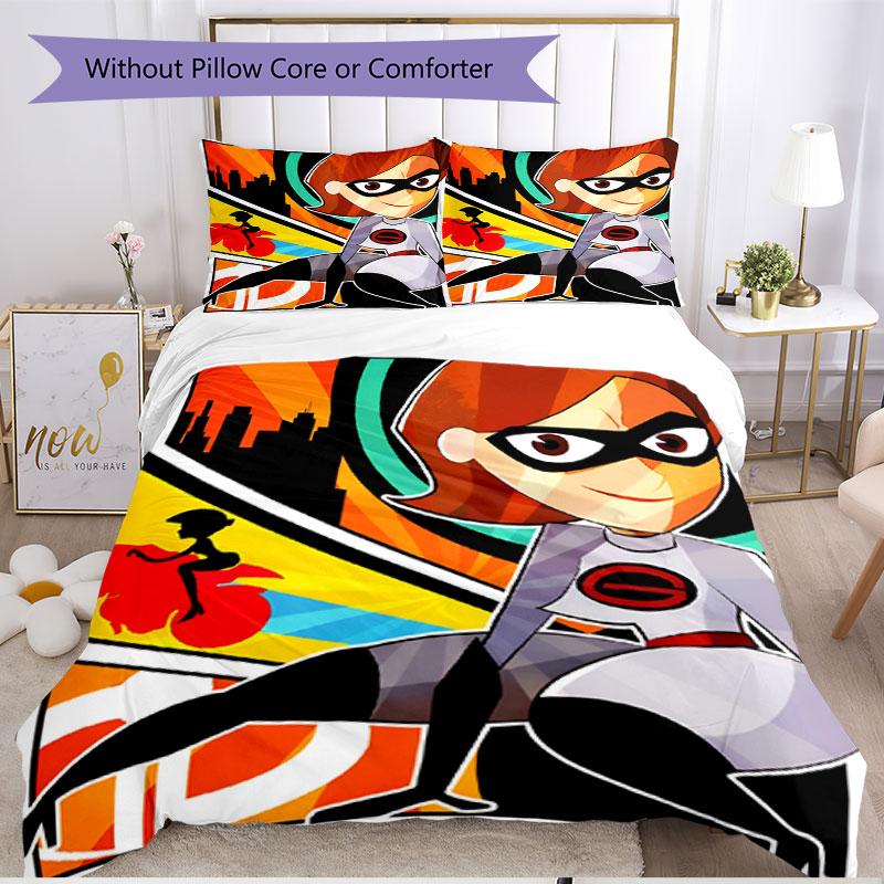 3pcs Duvet Cover Set (1*Duvet Cover + 2*Pillowcase, Without Core), Incredibles Print Soft All‑Season Bedding Set, Home Bedroom Decor Gift