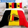 3PCS Belgium Football Crest Emblem Bedding Set 2D Printing (Includes 1 Duvet Cover + 2 Pillowcases Coreless), Bedroom decor,Fan gift