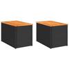 VidaXL Tables d'Appoint Jardin 2 pcs, Tables Basses, Meuble de Jardin Terrasse Patio Balcon Extérieur, Moderne, Noir Rotin 365980
