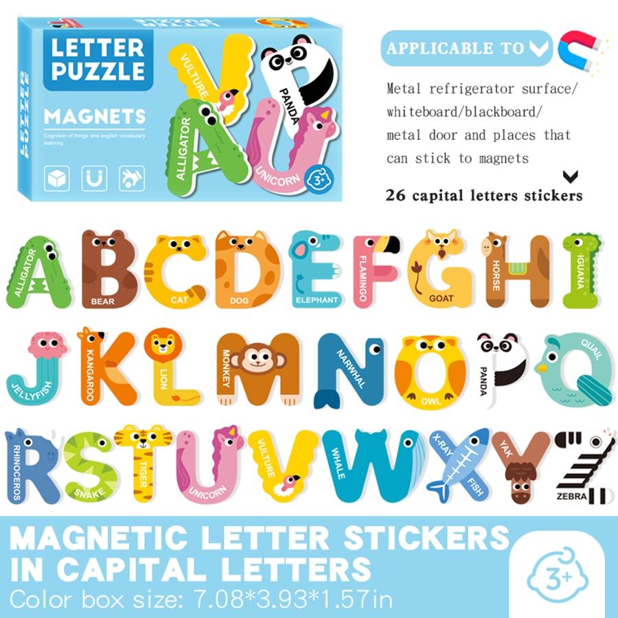 

Magnetic Game Plaything Letters Numbers Animal Vehicle Refrigerator Sticker 8 Themes Fridge Sticker Early Educational Game Toys