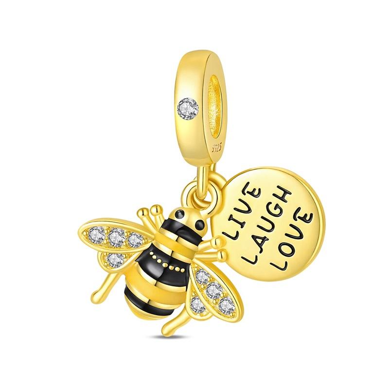 925 Silver Golden Series Cross Star Moon Charms Beads For Women Fit Bracelet DIY Birthday Party Jewelry Gifts