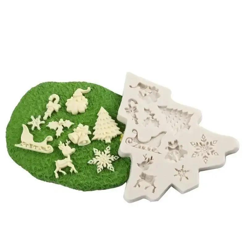 Kreativa Handgjorda Formar Julgran DIY Silikon Fondant Bakningsdekoration Verktyg Silikonform Chokladtillbehör