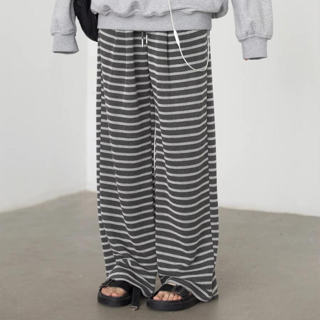 Women Trousers Loose Casual Striped Wide Leg Pants Hanging Straight Casual Trousers Spring Autumn Women