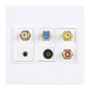 Multimedia Wall Plate 3.5mm F Type TV9.5 3 RCA AV Wall Panel for TV Set Top Box Coaxial Cable Radio