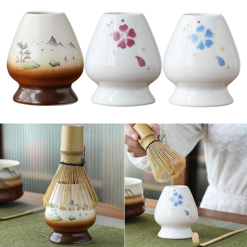 Artisanal Matcha Bowl Whisk Holder Set for Tea Ceremony Essentials