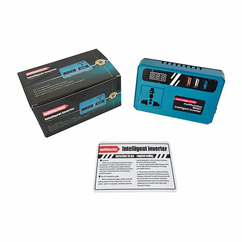 Dual Port 150W Portable Power Inverter Intelligent Converter 220V + 3 Usb 21V For Makita Battery