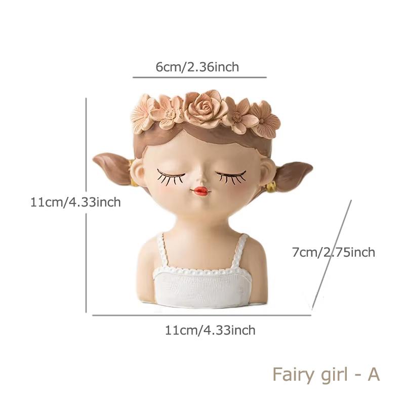 Cute Girl Flower Pot for Succulents, Decorative Planters Girls Portrait Garden Pots for Home Decor Desktop Ornamentpotsforplants