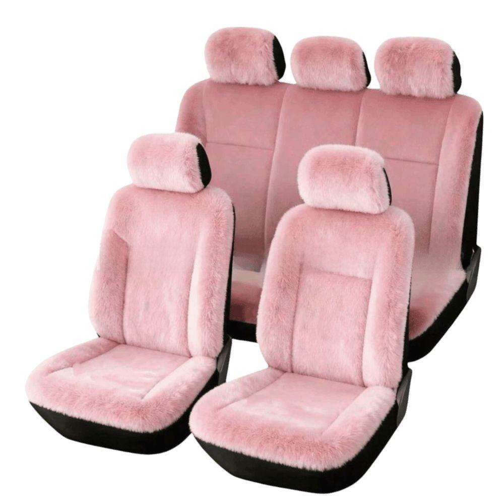 Solid‑color Winter Car Seat Cover Plush Surface Auto Seat Protector  Seat Renovation