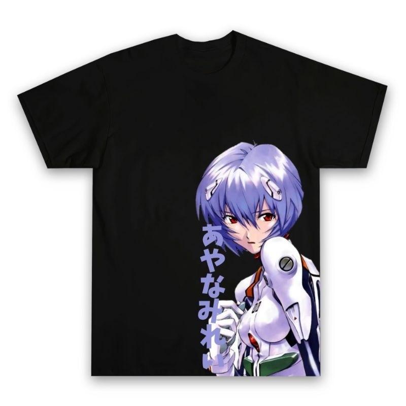 New Anime Gospel Four Seasons Retro  Fabric Harajuku T-shirt, Daily Casual Style for Boys and Girls