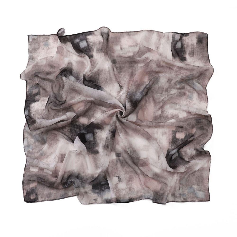 Casual Instant Hijab Cotton Voile Tie-Dye Shawl Headscarf Fashion Wide Edge Hijab  For Women