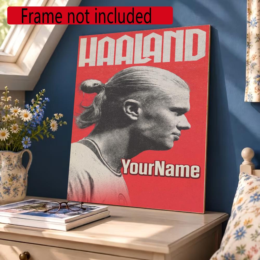 Haaland Customize Your Name Diamond Painting Round Diamond Diy Frameless Holiday Artwork Suitable For Home Office Wall Decoration