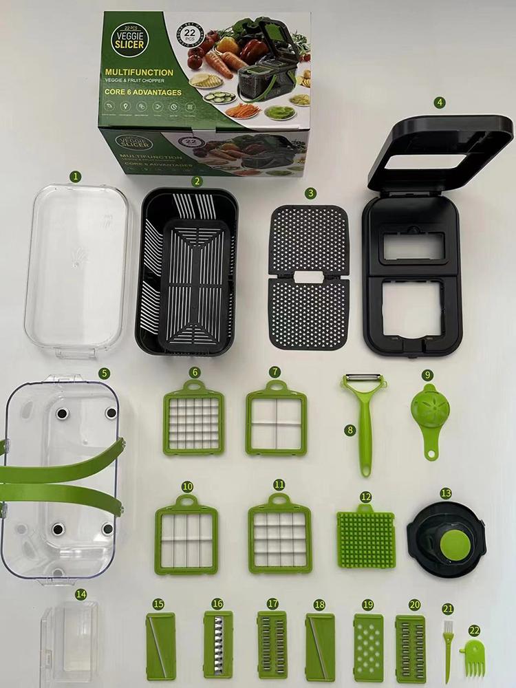 22 in 1 Multifunctional Manual Vegetable Chopper Kitchen Accessories Cutter Slicer Onion Dicer Vegetable Cutter