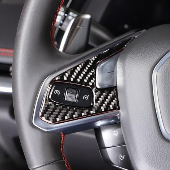 Real Carbon Fiber Steering Wheel Button Cover Trim For C8 Corvette -2025 US