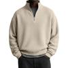 Men S Casual Long Sleeve Stand Collar Zip Up Loose Fit Waffle Sweatshirt