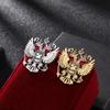 Majestic Two-Headed Eagle Brooch: Distinctive Men's Jacket Accessory