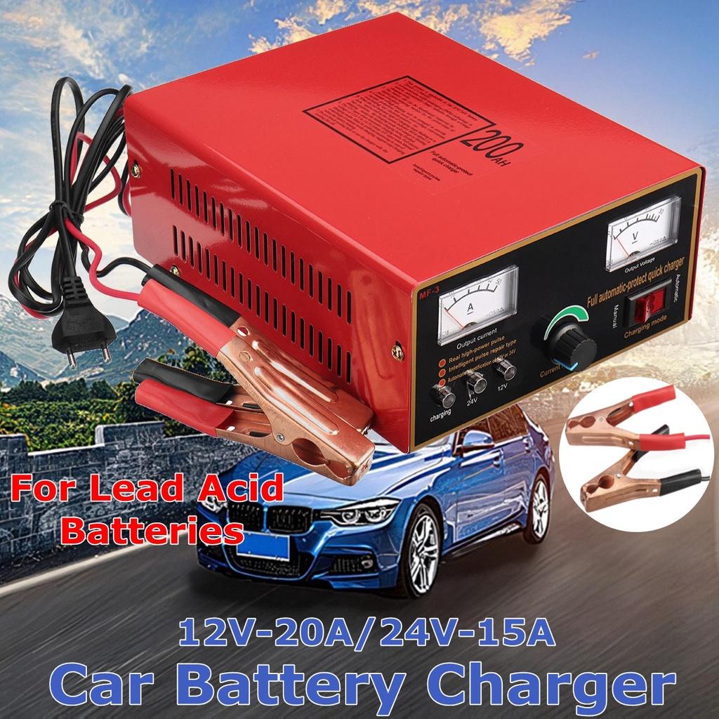 12/24V Car Battery Charger 500W 110V-240V Automatic Intelligent Pulse Repair for Car Motorcycle Lead Acid Battery Agm Gel Wet