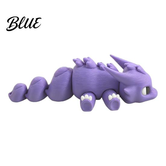 Seamless 3D Printed Figure Dragon Figurine with Movable Joints Durable Stress Relief Toy Exquisite Details Ornament Cute Mini Desktop Decoration