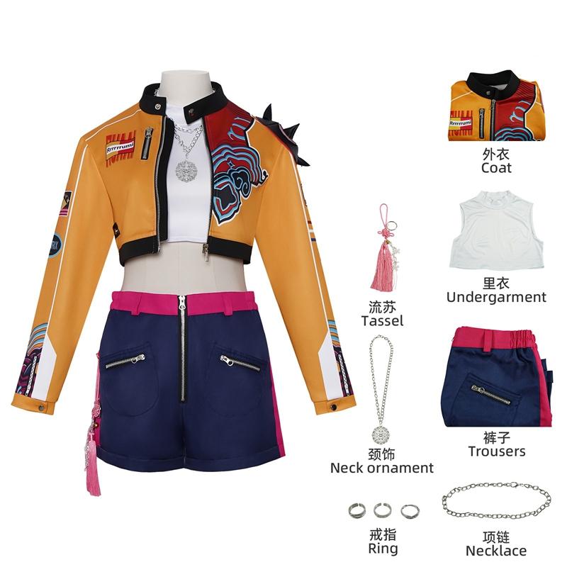 

Руми Зои Мира Косплей K-pop Костюм Демона Охотники Женский Черный Золотой Костюм Саджа Мальчики Хэллоуин Ролевые Наряды 150