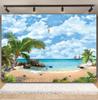 Tropischer Strand Hintergrund für Fotografie Sommer Hawaii Blaues Ozeanwasser Meeresufer Palme Kinder Feiertagsparty Foto Hintergrund Dekoration