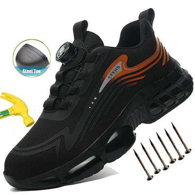 Mens Anti-Puncture Safety Shoes Steel Toe Work Boots Anti-smash Lightweight Breathable Work Sneakers All-Season Casual Footwear