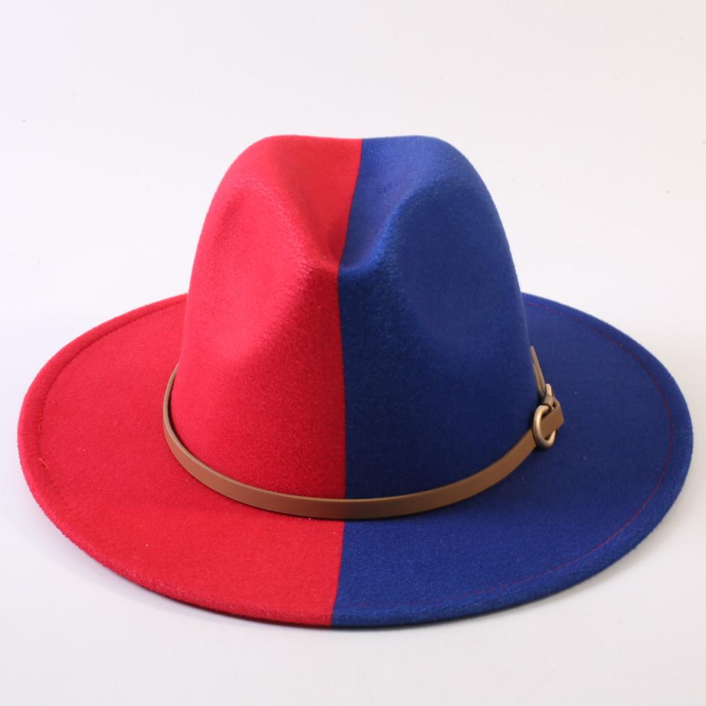 Popular European and American Classic Double-color Wide-brimmed Top Hat Men's and Women's Fashion OL Style Cowboy Hat Jazz Hat