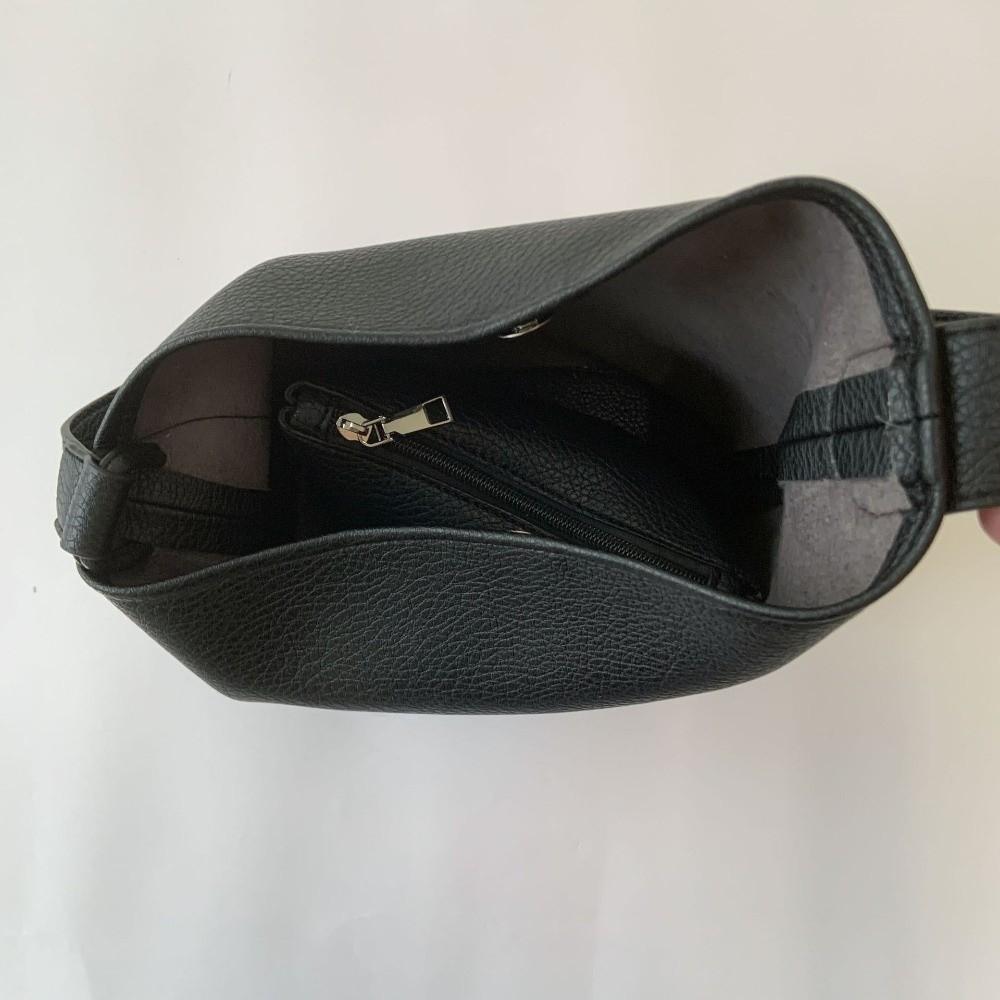 Solid Color Women Shoulder Bag Korean Underarm Bag All-Match Soft Leather Bucket Bag  Daily