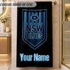 Beach TowelNSW Blues Logo Custom Name Text Personalized Soft Towel for Beach Pool Indoor Home Decor Gift