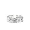 Men's 925 Sterling Silver Hammered Adjustable Open Ring – Trendy Personalized Retro Design