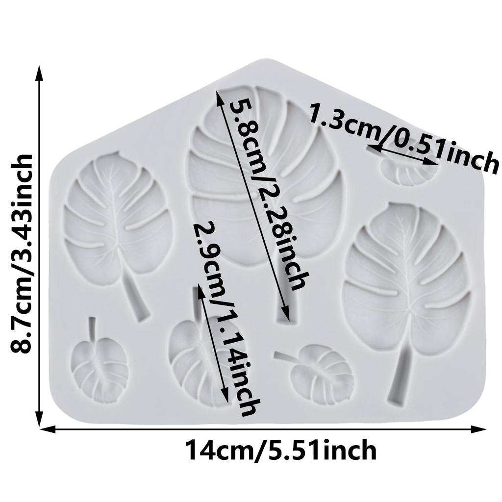 Fan Leaf Silicone Mold Flamingo Tropical Leaf Fondant Molds Cake Decorating Tools Cupcake Topper Candy Resin Clay Chocolate Gumpaste Mold