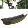 Camping Single Hammock Portable Outdoor AntiMosquito Hammock Camping Hiking Backpacking Survival(Dark Green )