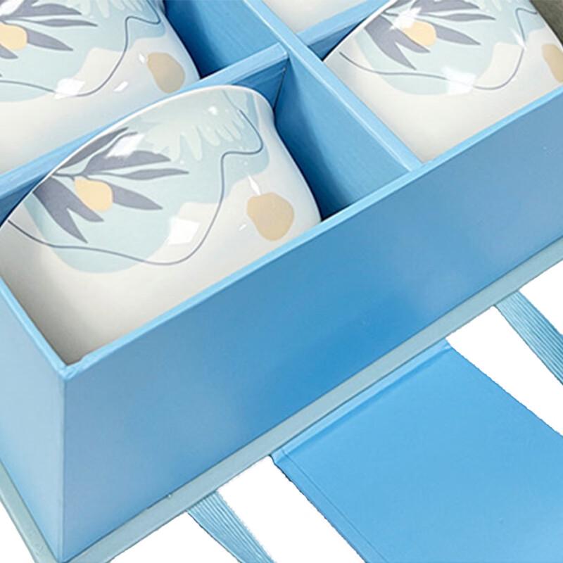 ZIPOYA Einfaches Keramik-Geschirrset (4 Schüsseln, 4 Essstäbchen)