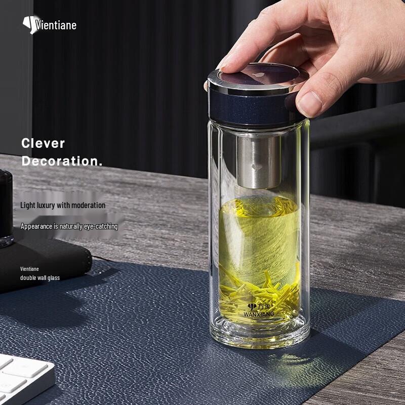 WANXIANG Double Wall Glass Tea Mug