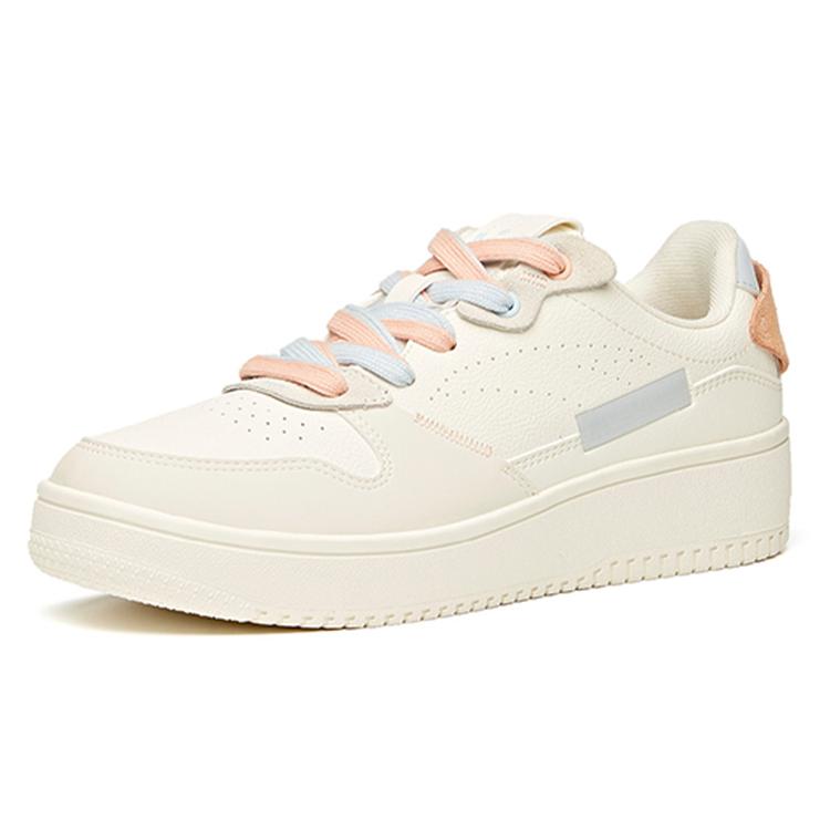Anta Life Collection Slip Resistant Abrasion Resistant Low top Skateboard Shoes Women's White Blue Pink 922118018-3