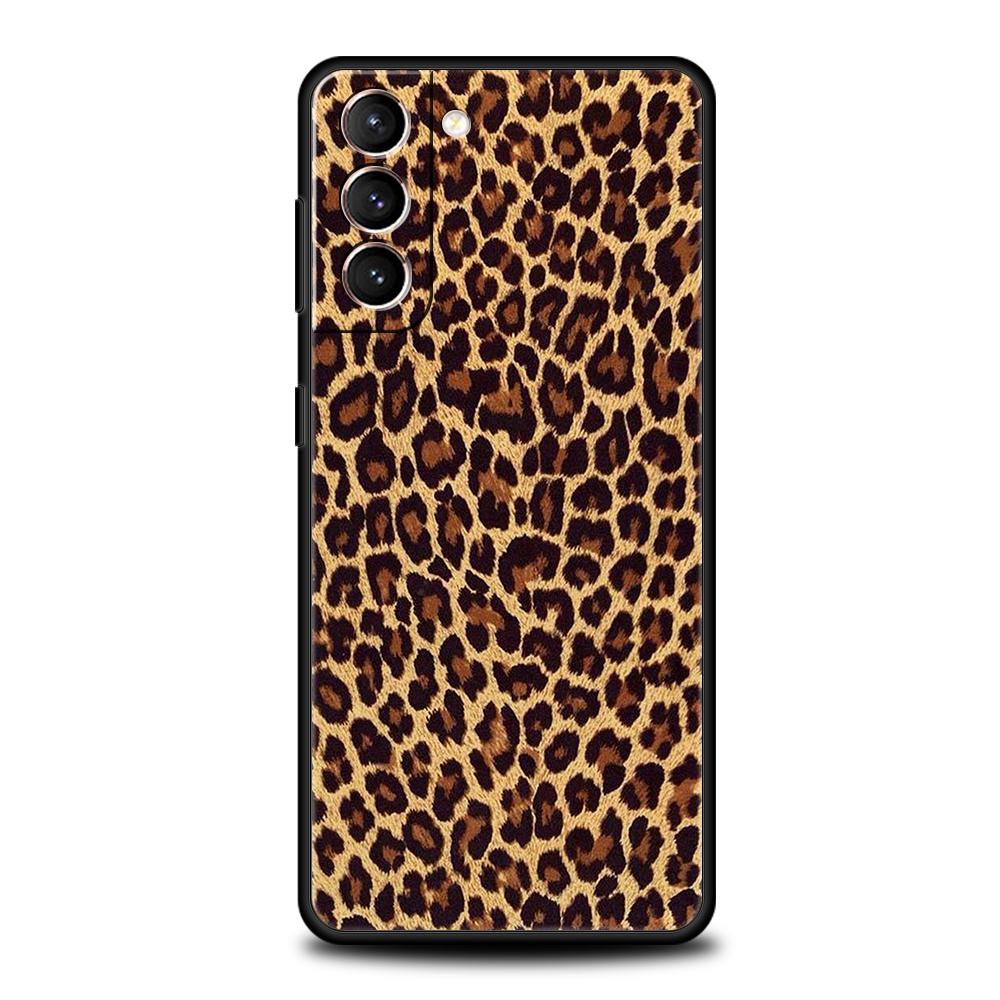 Leopard Print Phone Case for Samsung Galaxy S24 S23 S22 S20 S21 FE Ultra S10 S10E S9 S8 Plus 5G Silicone Cover Fundas Capas Bag