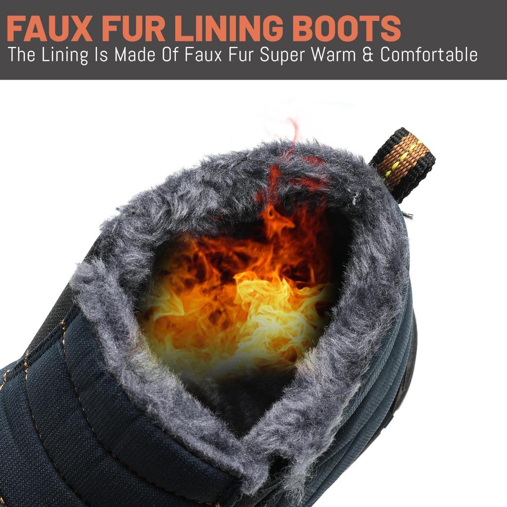 Men Snow Boots Women Winter Cotton Shoes Super Warm Ankle Boots Waterproof Warm Plush Boots Footwear Plus Size 47 Outdoor High Top Warm Furry Sneakers