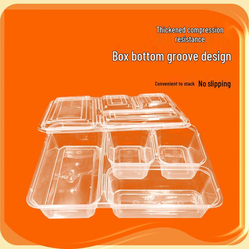 WEISHENG 4-Compartment Disposable Food Containers (120 Sets)