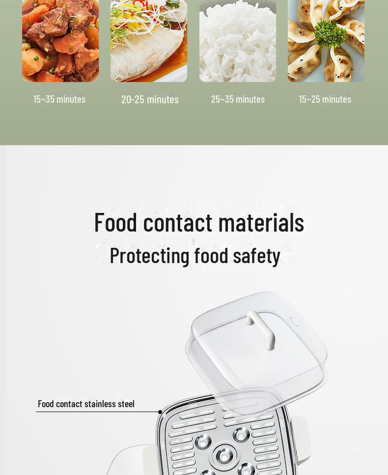 Supor ZN23FK930 Stainless Steel Three-Layer Electric Steamer with Visible Grid and Large Capacity.