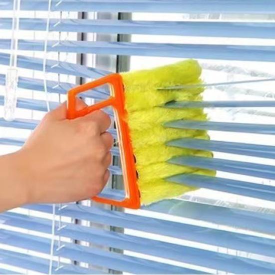 Window Blind Duster Cleaning Brush Non-Slip Handle 7 Finger Air Conditioner Vent Cleaning Scrubber Mini Blinds Washable Tool