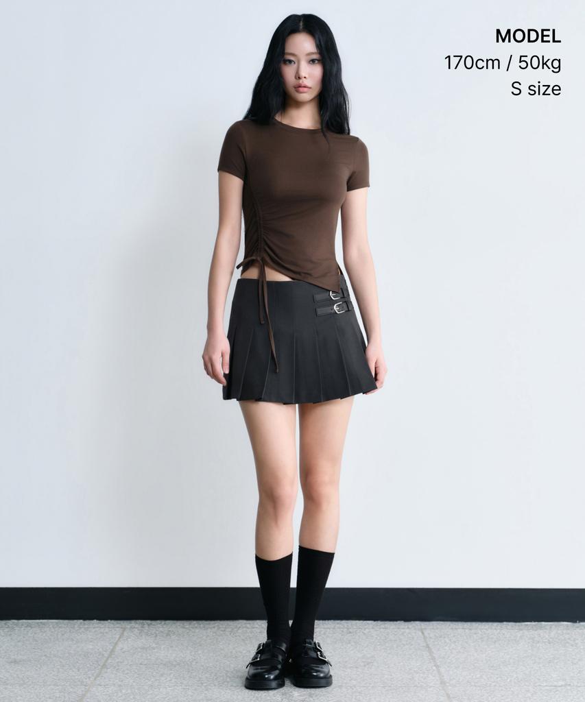MUSINSA STANDARD WOMAN Women'S Tencel Side Luchid T-Shirt [Dark Brown]