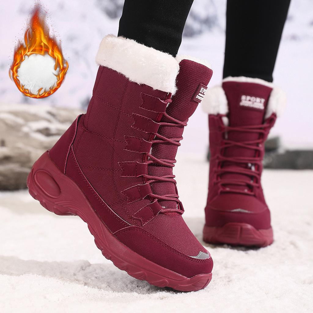 Women's Boots Winter Keep Warm Mid-Calf Waterproof Snow Boots Women Comfortable Ladies Thigh High Hiking Boots