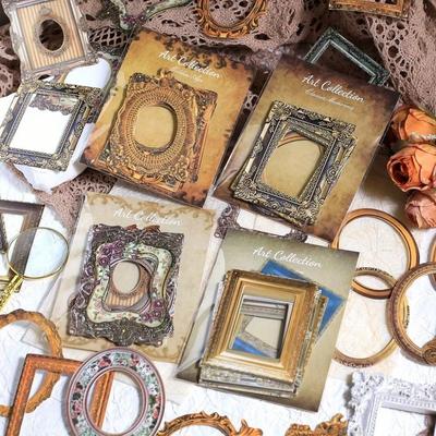 30pcs Pack Vintage Cutout Frame Cutout Design Vintage Style Decorative Paper Relievo Frame Shape Scrapbooking Materials