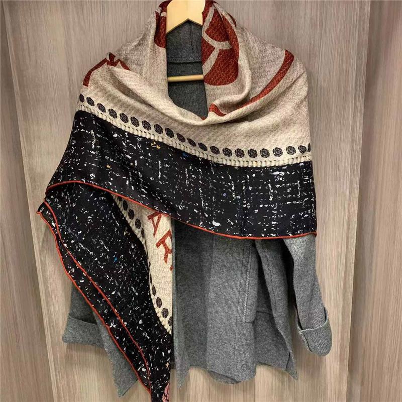 Eșarfă 130*130cm 30% Mătase +70% Lână Retro Vintage Șal Luxos Moale Înfășurare Mare Caldă de Iarnă pentru Femei