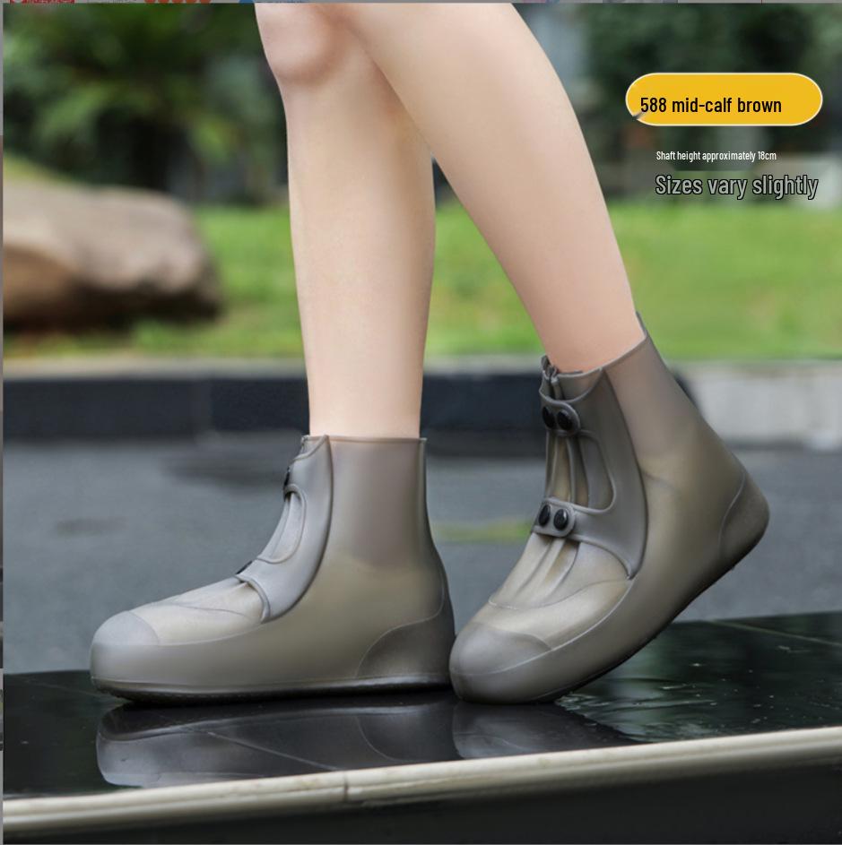 Children's and Men's Waterproof Non-slip Rain Boot Covers - Reusable, Wear-resistant Silicone for Cycling and Outdoor Use.