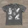 Celestial Owl Faded T-shirt, Dark Academia Comfort Colors® Shirt for Men Women, Goblincore Clothing, Mystical Crescent Moon Top
