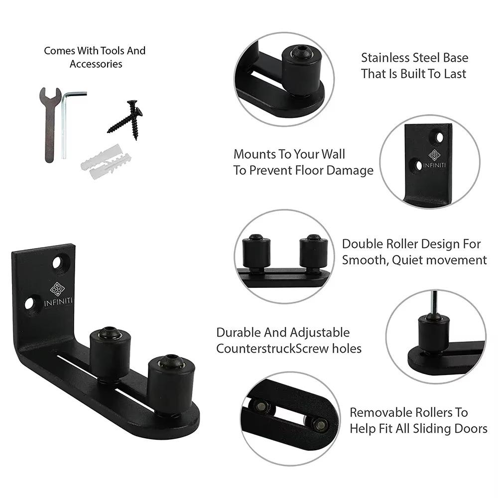 Wall Mount Door Stay Roller Sliding Doors Stopper Door Pulley Barn Door Floor Guide Hardware Kit