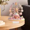 Dessert Ferris Wheel Ornament 2D Flat Acrylic Decoration with Base Non-3D Desktop Ferris Wheel Ornament for Desk Bookshelf Bedside Table