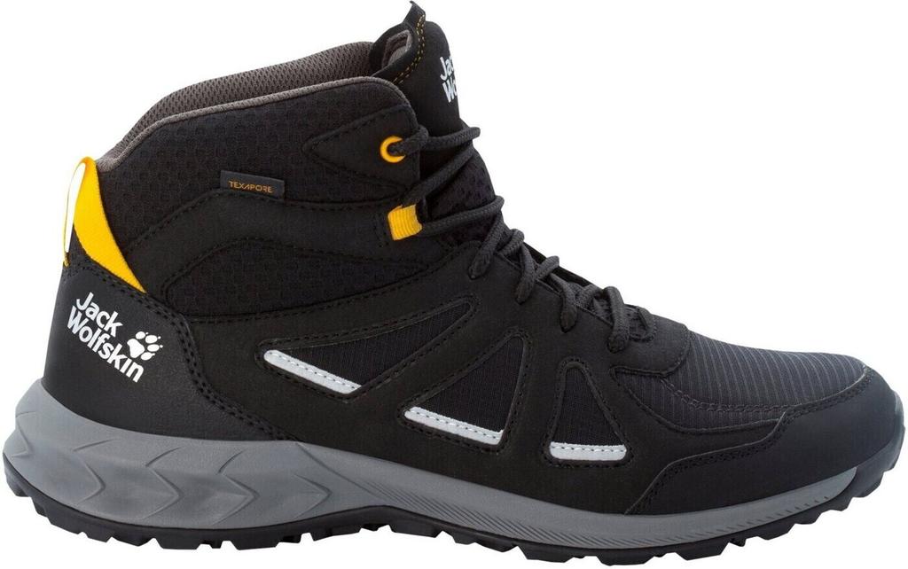 Hiking Shoes Jack Wolfskin Woodland 2 Texapore Mid (4051261) Black/burly Yellow XT